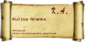 Kulina Aranka névjegykártya